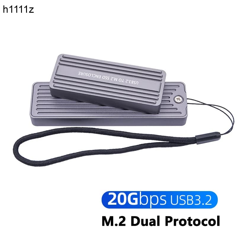20Gbps M.2 SSD Case Enclosure Adapter USB3.2 Gen2 * 2 USB C scatola esterna RTL9220 Chip Dual Protocol M/B & M Key per NVME/SATA M2 SSD