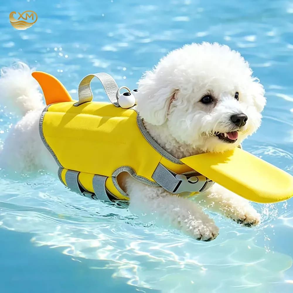 Dog Life Jacket Dog Life Vest with Neck Float High Buoyancy for Swimming Boating Ripstop Pet Safety Swimsuit Rescue Handle