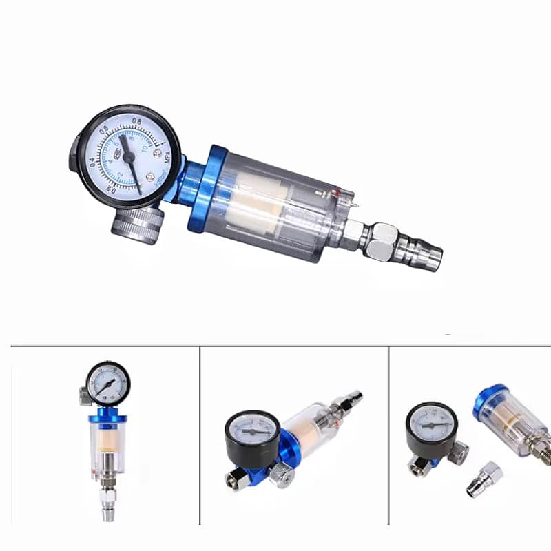 Air Pressure Regulator Spray Gun Filter Water Oil Separator Kit Pneumatic Airbrush Auto Paint Tool with Gauge