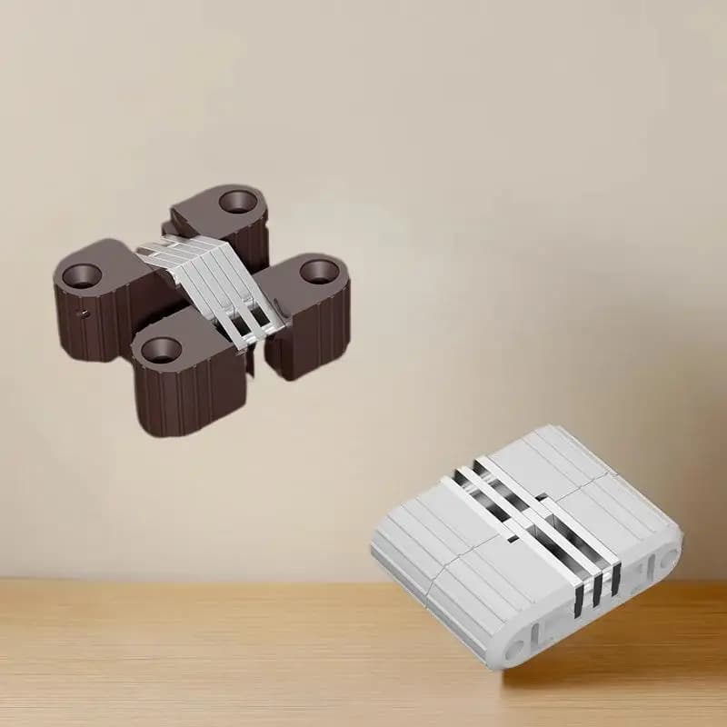 Hidden cross hinges in plastic and iron for folding doors, tables and chairs, plastic cross hinges, concealed hinges, furniture hardware