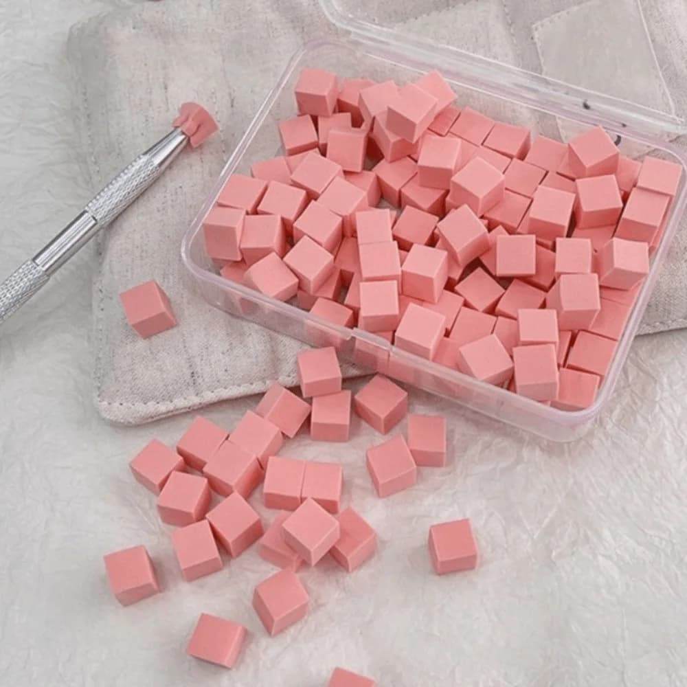 Set di spugne per unghie sfumate per timbratura da colorare Spugna per timbri per unghie morbida ad alto rimbalzo con penna per afferrare Mini impacchi di tofu per nail art