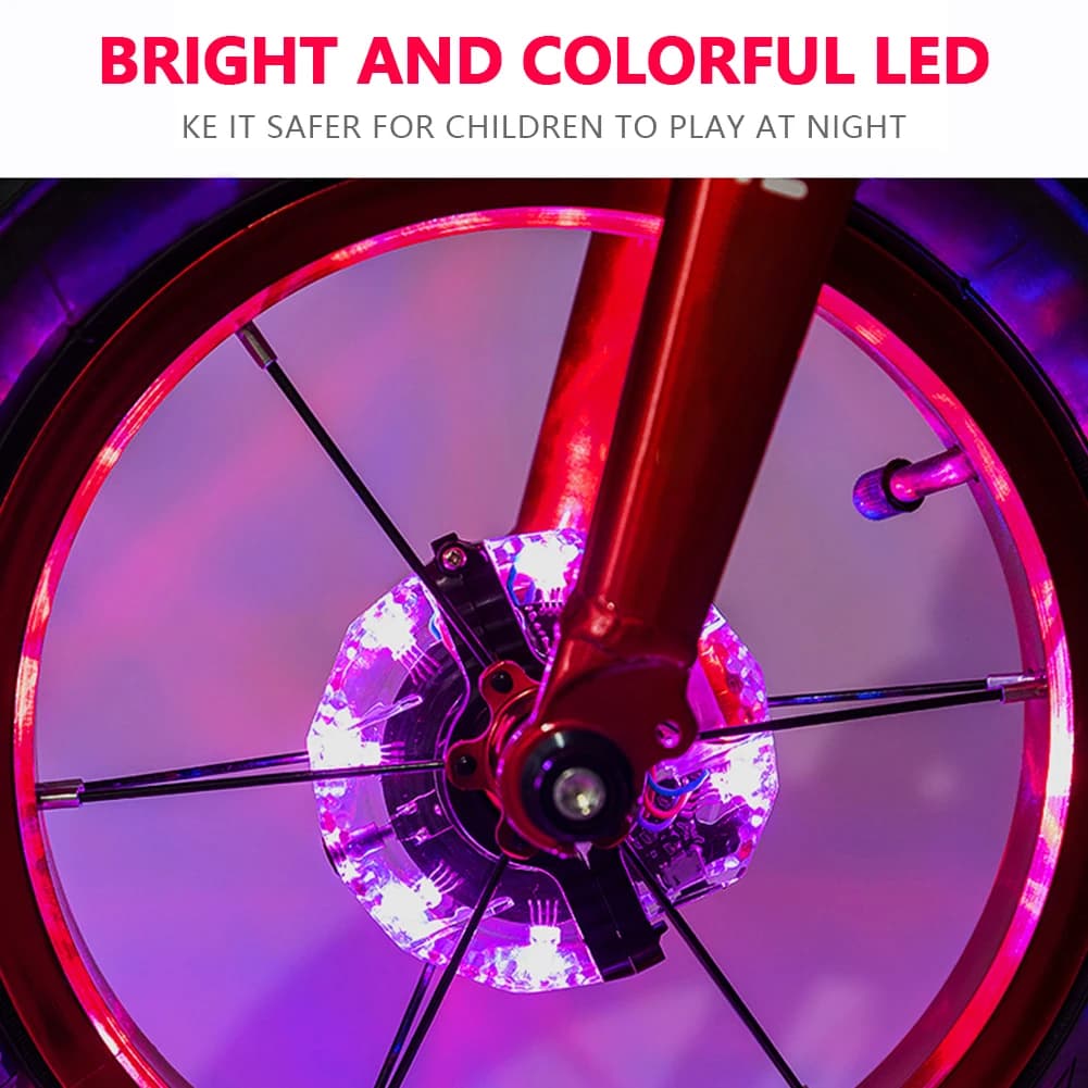 1-5PCS Luci del mozzo della ruota della bici Luci di avvertimento di sicurezza impermeabili Luci colorate ricaricabili per raggi della bicicletta Accessori per biciclette