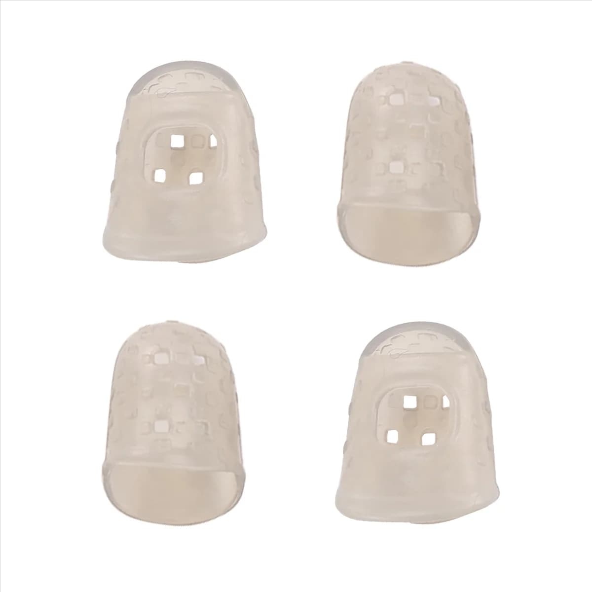 ABME 4 pezzi nuovi plettri per pollice per chitarra in silicone morbido protezione per le punte delle dita (grigio XXS)