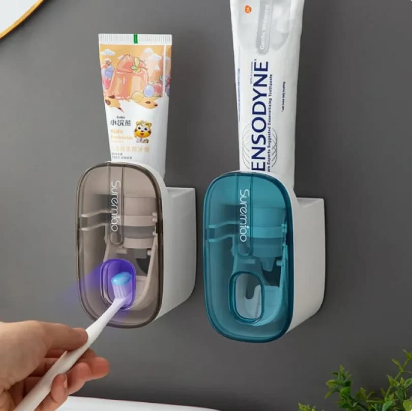 Spremi dentifricio a parete Porta spazzolino pigro Dispenser automatico di dentifricio Accessori per il bagno