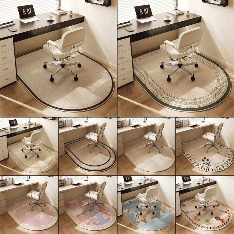 Tappeto per sedia girevole da studio Tappeto antiscivolo per pavimento ad arco Tappetino per protezione da ufficio Sedia per computer Tappeto per camera da letto