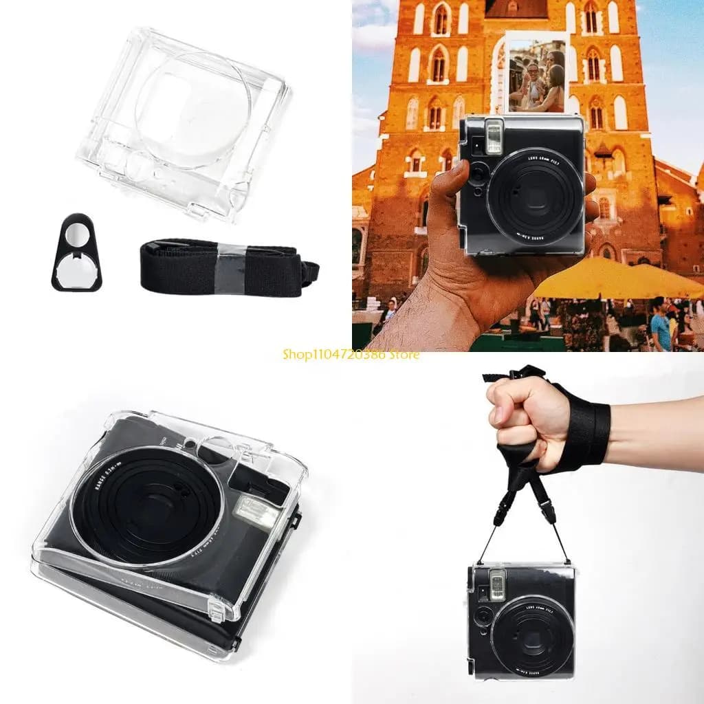 K0EA Stylish Hard Shell for Mini 99 Instantly Camera Case AntiDust Protective Cover Travel Friendly Design Carrying Belt