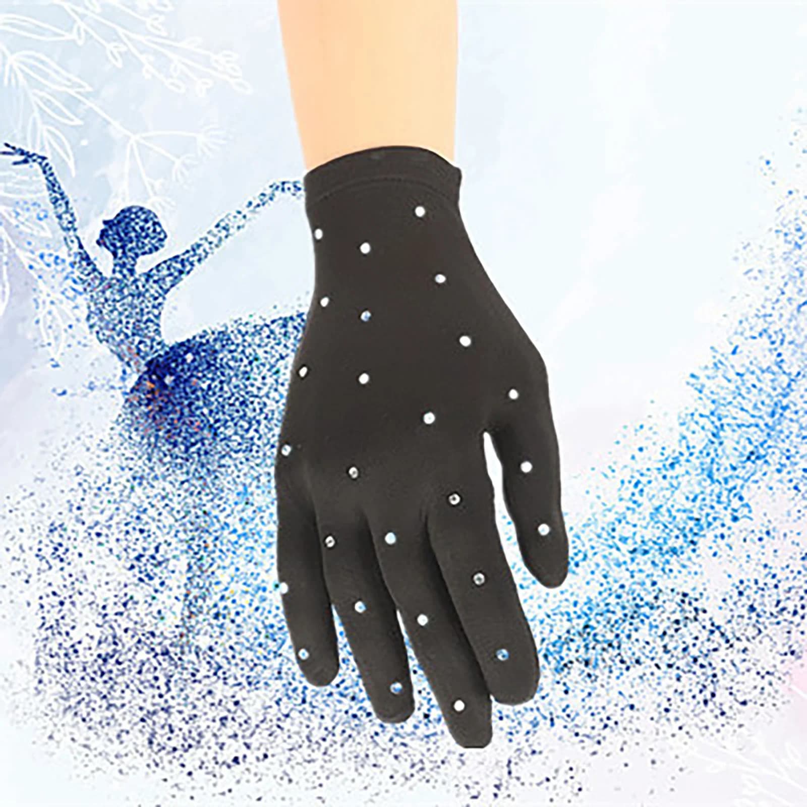 Winter Figure Skating Gloves Stretchy Mittens for Ice Skateboarding Gym Competitions And Show Gloves