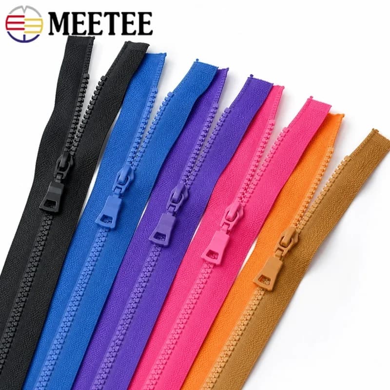 Meetee 2/5Pcs 5# Resin Zipper Close-End 15-25cm Open 30-90cm Separable Zip for Clothes Bags Decoration Sewing Repair Kit Tools