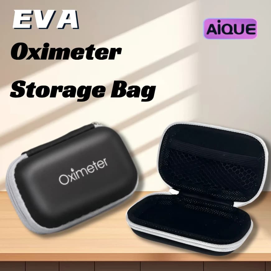 JUSTLANG EVA Fingertip Pulse Oximeter Storage Bag Smooth Zipper Case Oxygen Saturation Organizer Box Waterproof Pouch Bag Travel