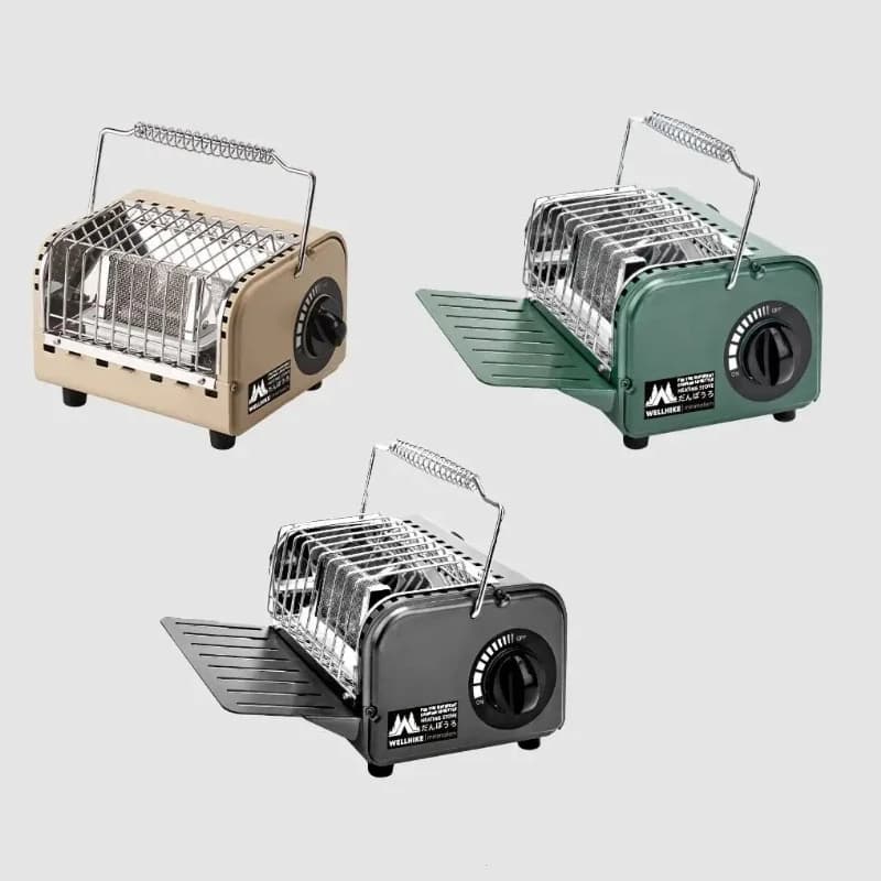 Portable Stove for Exterior and Interior, Heating Without Smoking, Butano Gas Stove for Camping