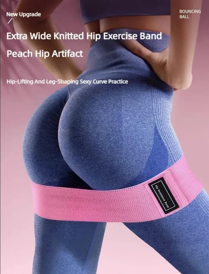 Set of 3 Elastic Phases in Glute, Cosmetic and Anca Training Fabric, for Squat, Stretching, Fitness, Yoga and Gym
