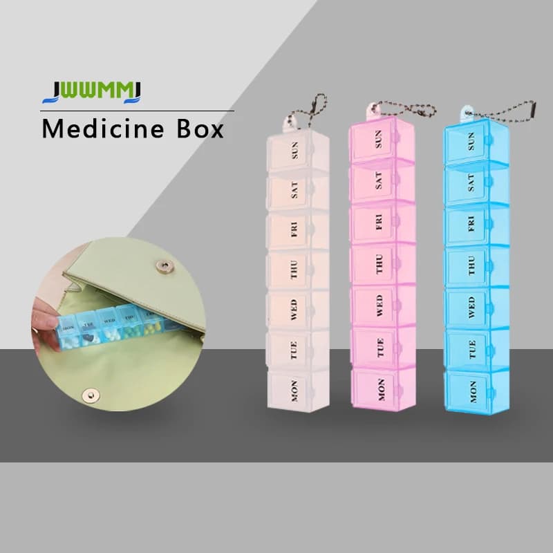 1 pcs Weekly Dispenser for Travel Pills 7 Days for Vitamins cod liver Oil supplements Pharmacies Conservation of Transparent Plastic Medicines