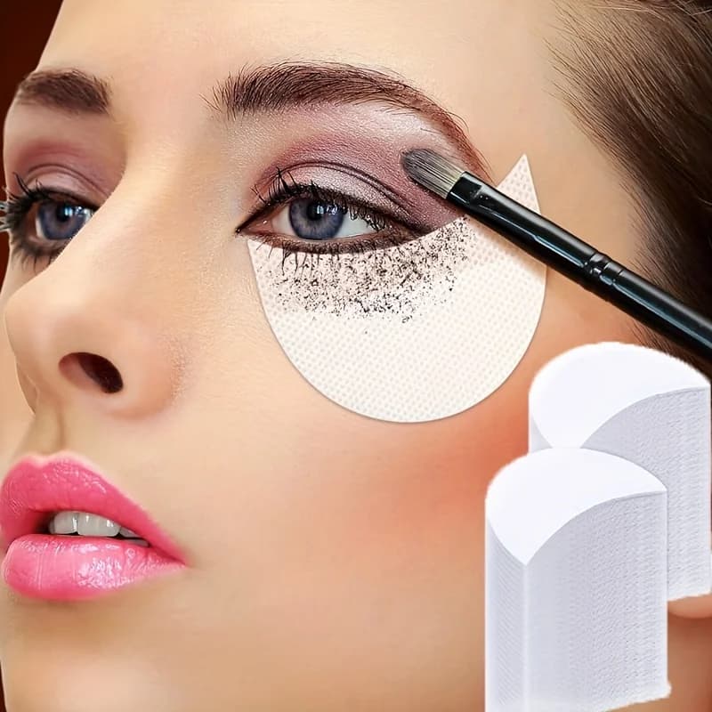 50 Pezzi di Protezioni per Ombretto, Modelli per Ombretto per Prevenire i Residui di Trucco, Utilizzabili per Eyeliner, Extension Ciglia e Trucco Labbra