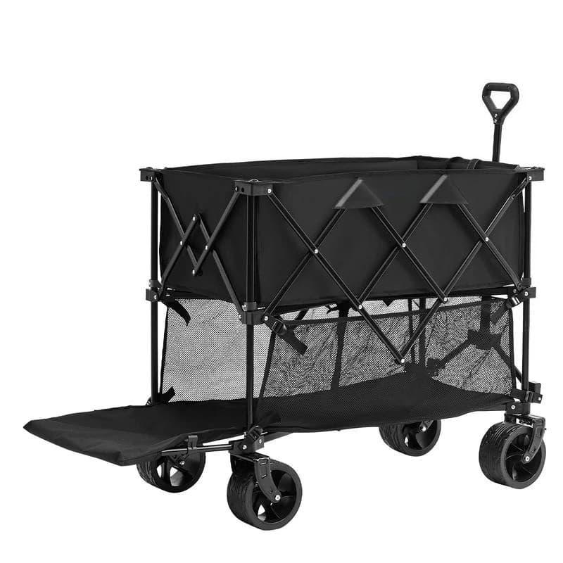 Wagon 1320 x 565 x 1065 mm, stroller made of 600D Oxford fabric with PVC coating, beach wagon, waterproof, UV-resistant, max. 204 kg load capacity, transport cart, equipment cart, handcart