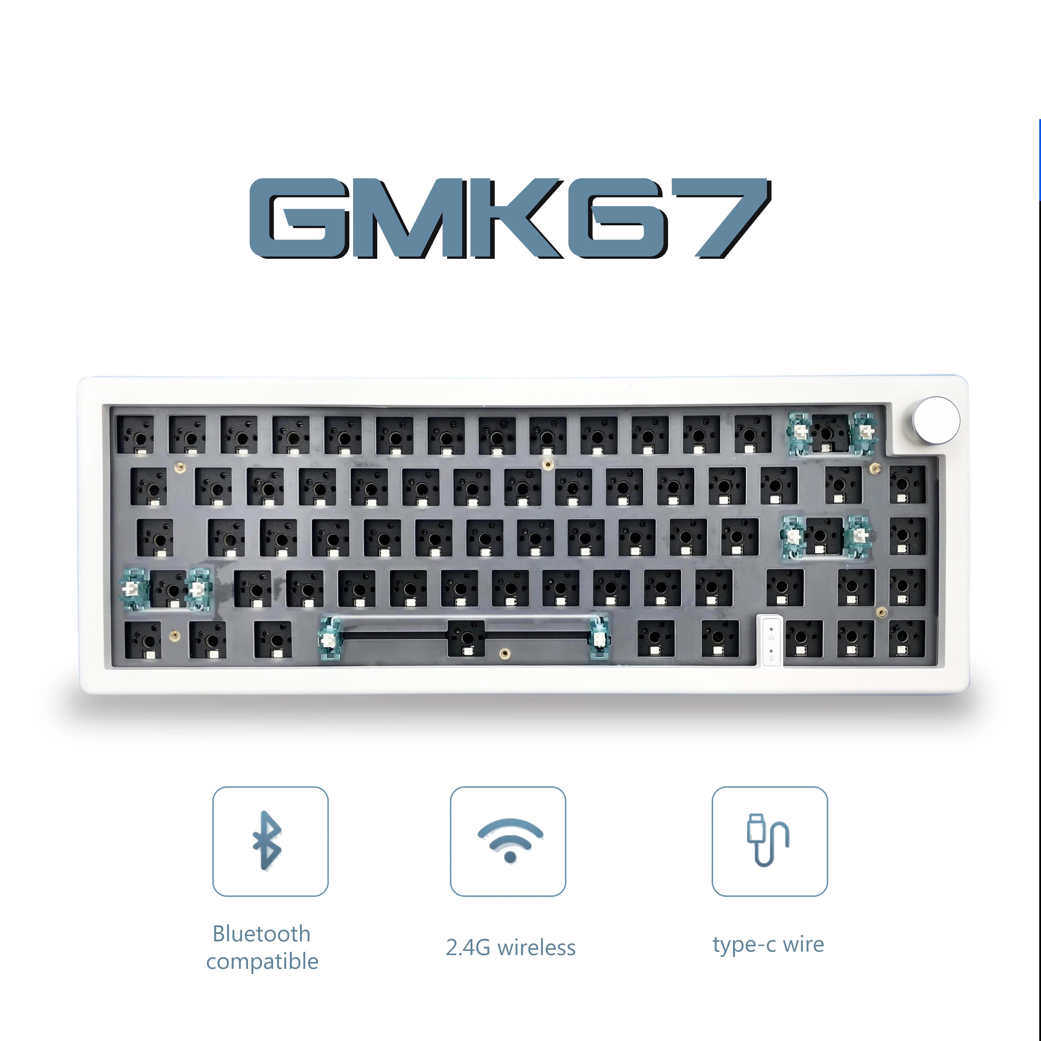 GMK67 Kit tastiera meccanica personalizzata sostituibile a caldo senza fili Bluetooth 2.4G con guarnizione al 65% retroilluminato RGB