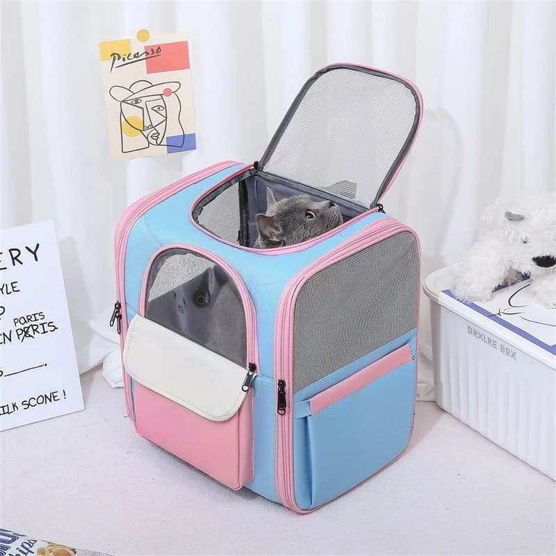 Borsa per animali domestici, zaino pieghevole per gatti, prodotti per il trasporto di gatti, borsa portatile in tessuto Oxford per gatti MH40MB