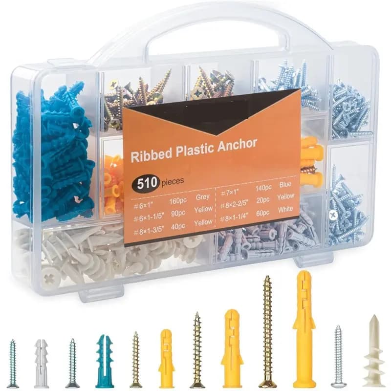 For Wall Mounting Self-Tapping Screw Kit 510Pcs, Picture For Wall Decor Art, Hanging Kit Frame, Canvas,Dry For Wall Anchors Kit-