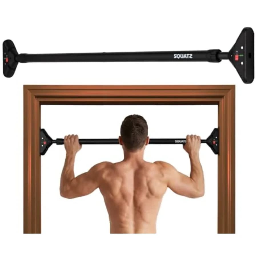 45-55 cm door adjustable traction bar with foam locking mechanism and grips, without drilling