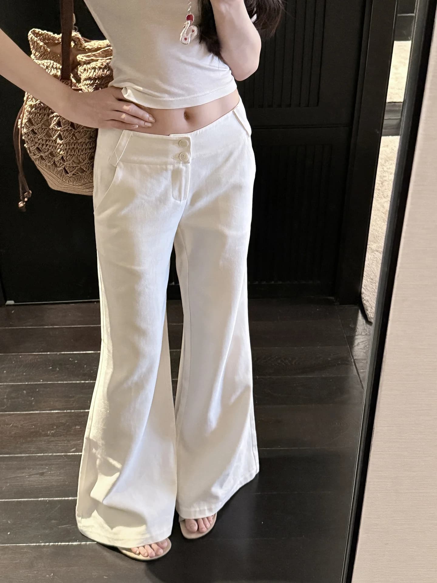 Pantaloni in Lino a Vita Alta e Gamba Dritta, Leggermente Svasati, Casual, Nuovo Stile Primavera-Estate, Eleganti e Comodi Jeans da Donna