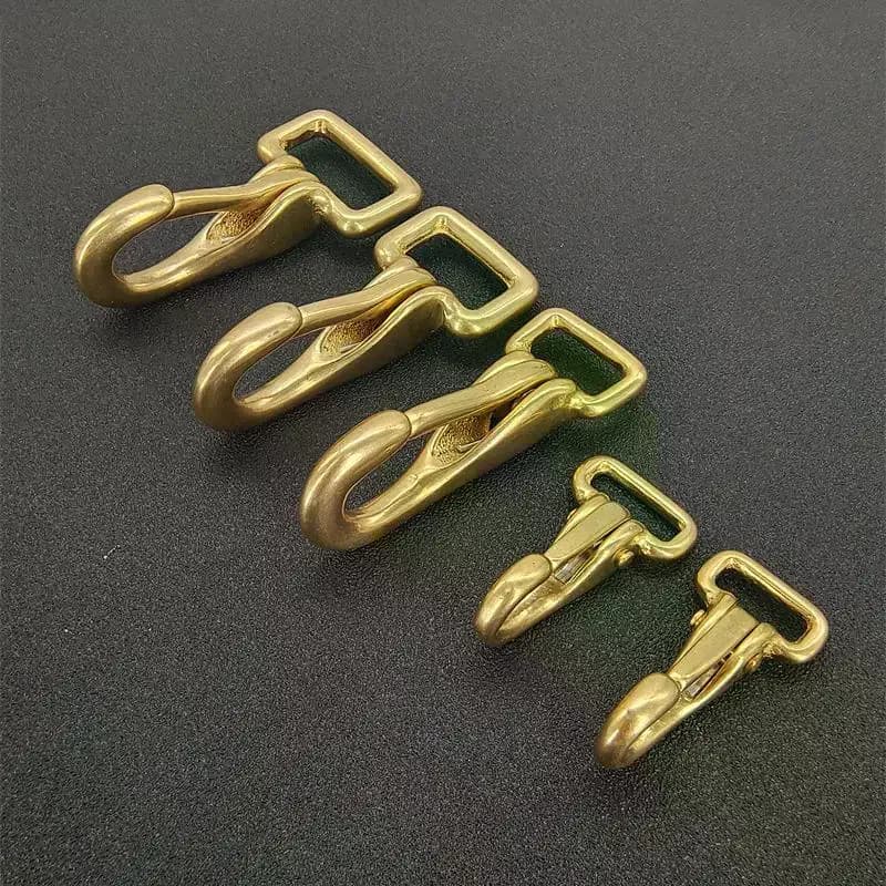 Moschettone a scatto in ottone per cinghie di borse, capezze, finimenti, guinzagli per cani, accessori per portachiavi