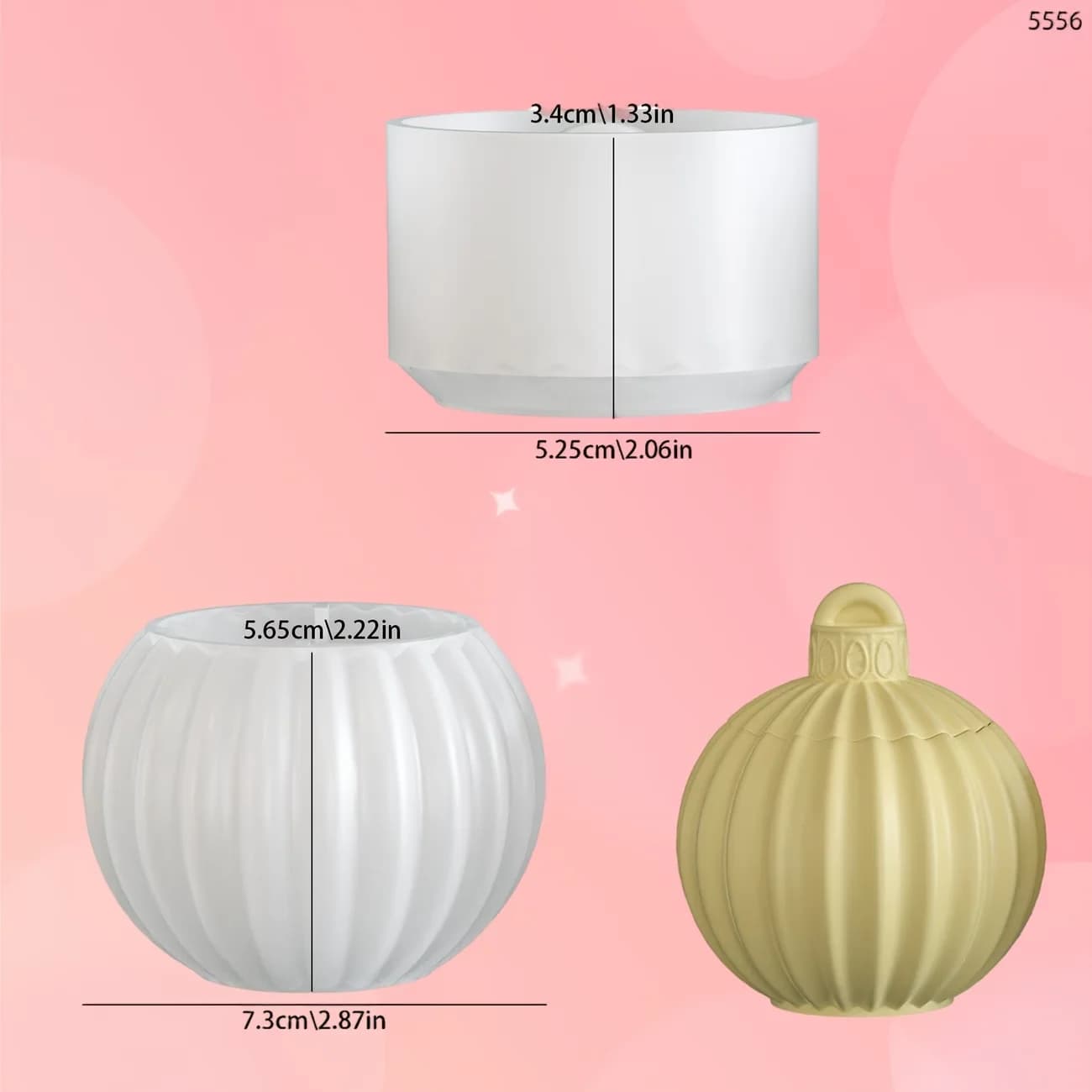 Stampo in Silicone 3D a Forma di Campana a Strisce Popolare per Contenitore, Candele in Gesso Aromaterapico Fai-da-te, Decorazione e Regalo per la Casa