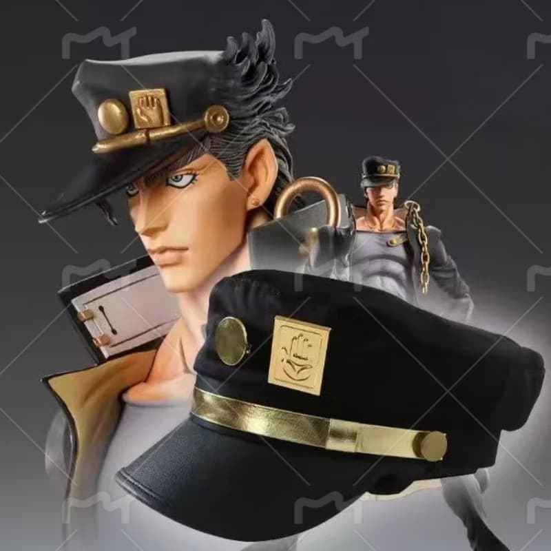 Le bizzarre avventure di JoJo Kujo Jotaro Berretto cosplay Cappello con distintivo in metallo unisex per adulti
