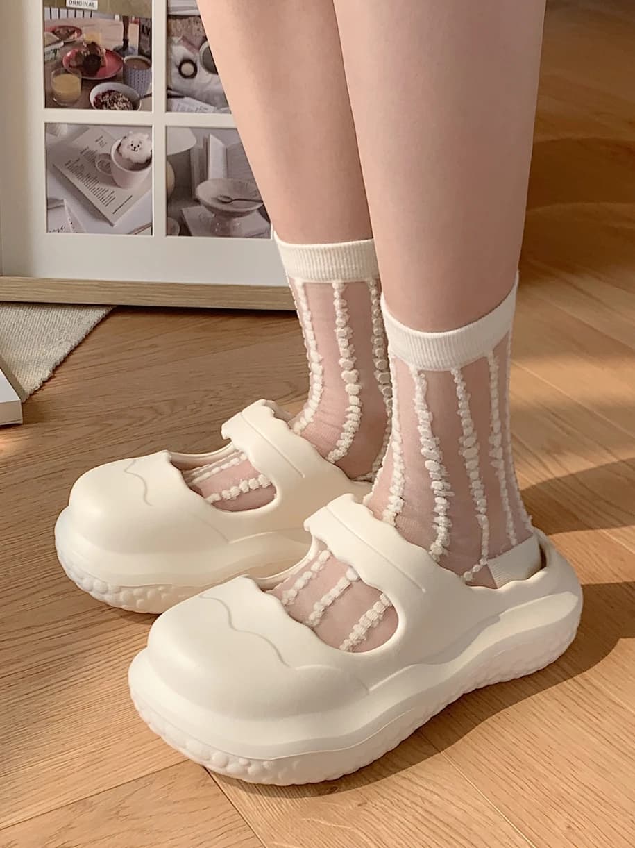Ciabatte Casual alla Moda da Donna, Estive con Suola Spessa Antiscivolo, Scarpe Slip-On Stile Coreano con Tacco Piatto in Materiale EVA