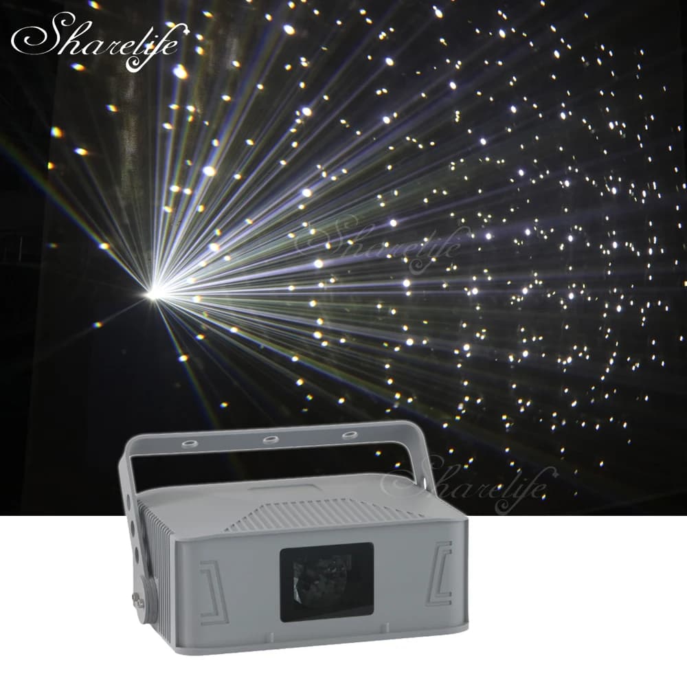 Sharelife 5W impermeabile bianco scintillante Star Lights Mini proiettore Laser DMX per DJ Home KTV Party Show Wedding Stage Lighting