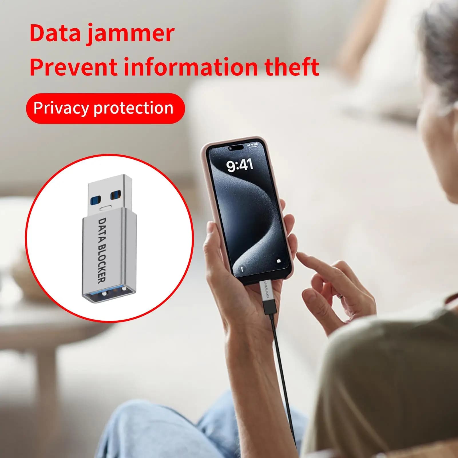 Adattatore di Sicurezza USB Anti-Juice Jacking, Protezione Type-C per Notebook, Telefoni Cellulari e PC, Sicurezza nella Ricarica