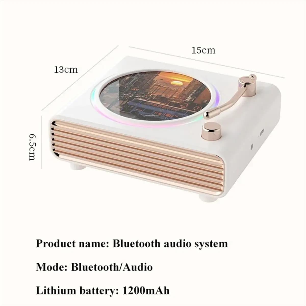 DTC5 Portable Retro Bluetooth Speaker Wall Mounted Heavy Bass Soundbar Colorful Ambient Light Wireless MP3 Music Player Home