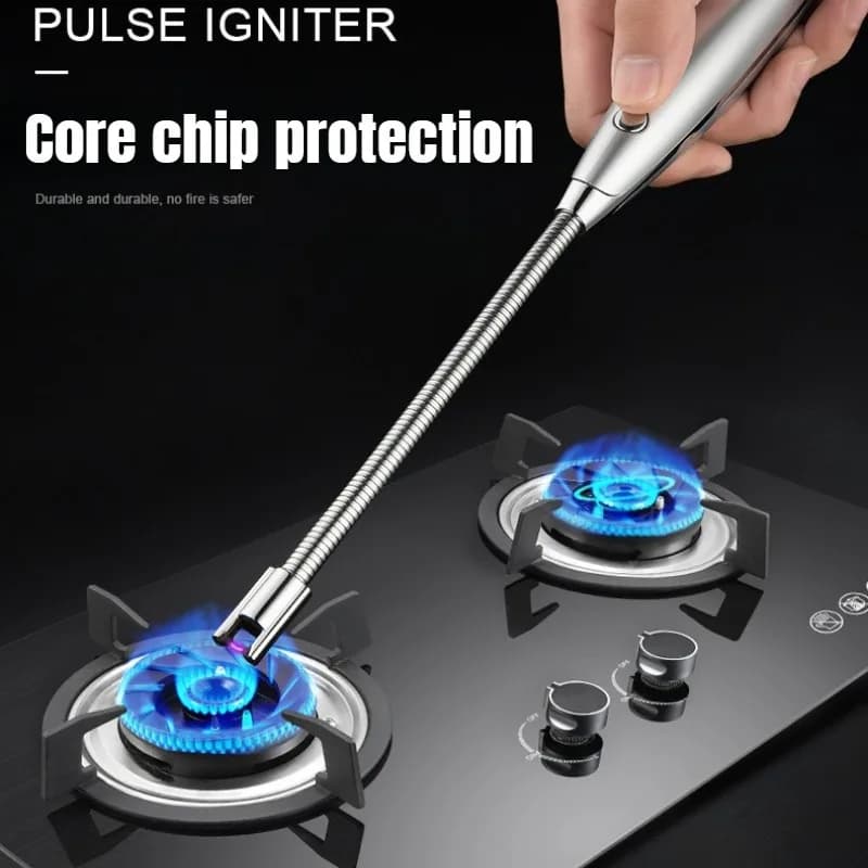 New Large Capacity Replaceable Battery Windproof and Fire-free USB Electronic Arc Pulse Candle Outdoor Barbecue Outdoor Igniter