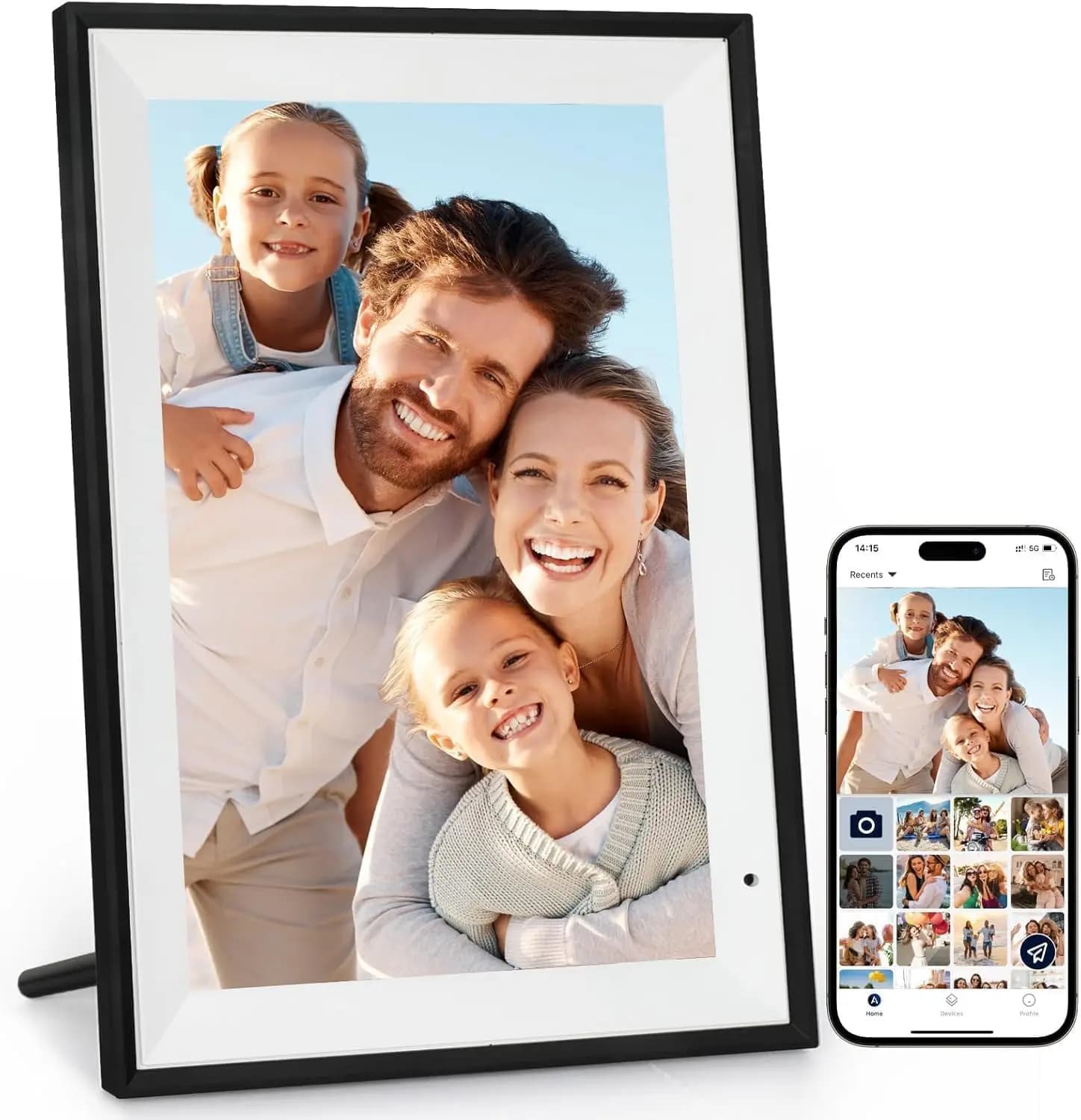10.1 Inch Digital Picture Frame with 32GB Storage, 1280x800 IPS Touchscreen WiFi Smart Frame Share Photos Instantly via App