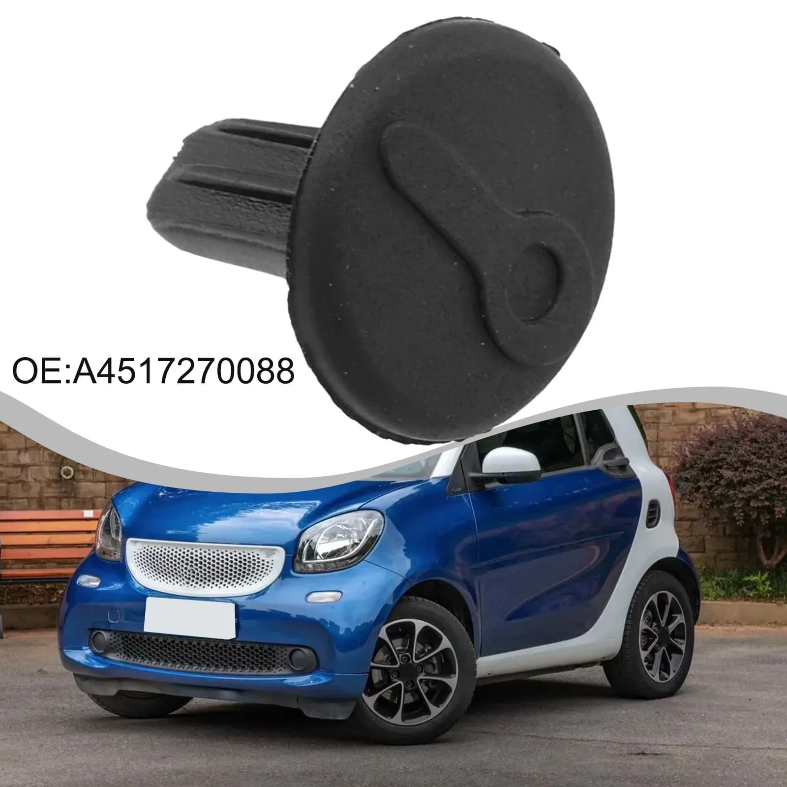 1Pc Driver Side Door Handle Lock Key Slot Covers For Smart Fortwo 451 2007-2015 Black Plastic Trim Replacement