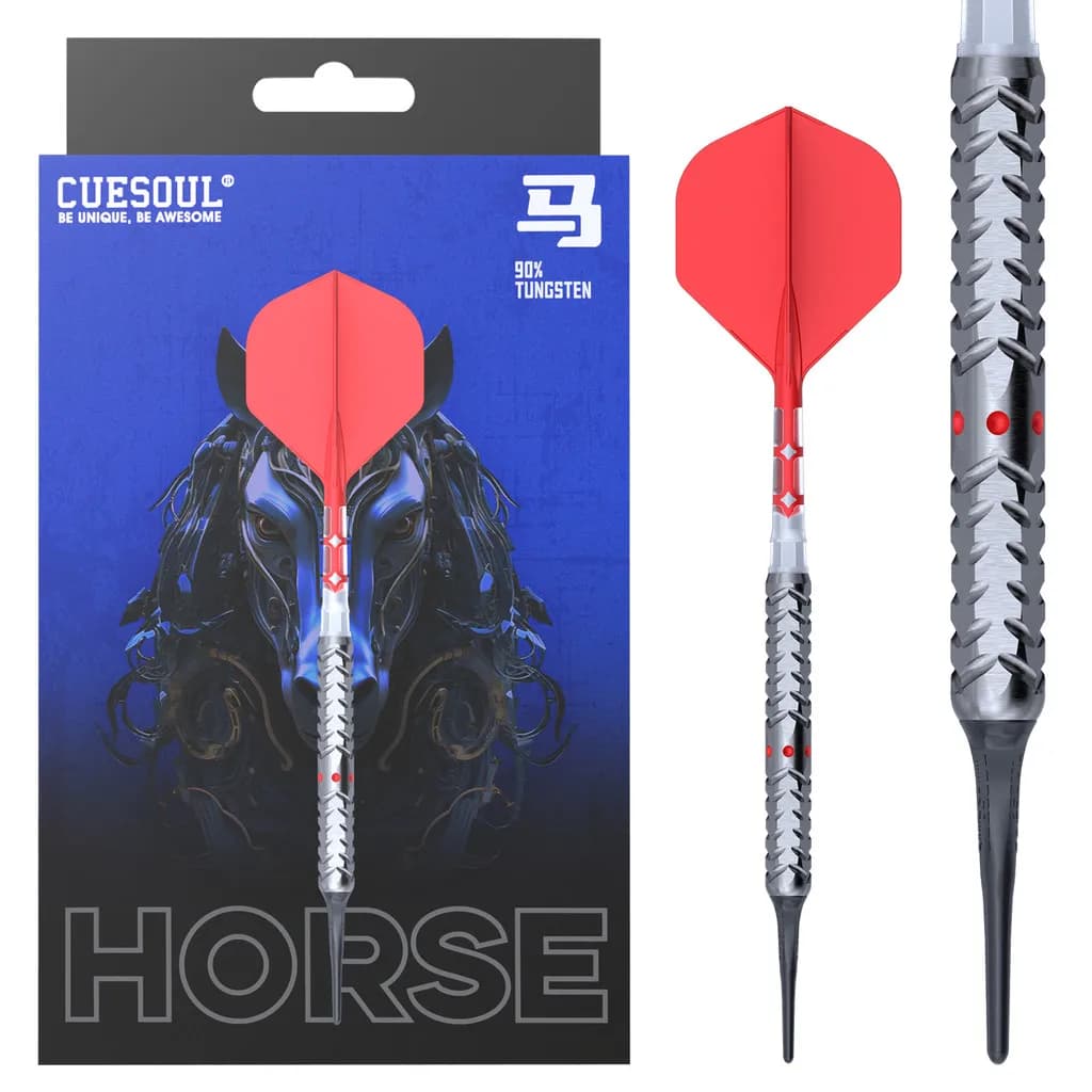CUESOUL Set di freccette al 90% al tungsteno con punta morbida da 18 g dello zodiaco cinese con volo ROST T19 integrato