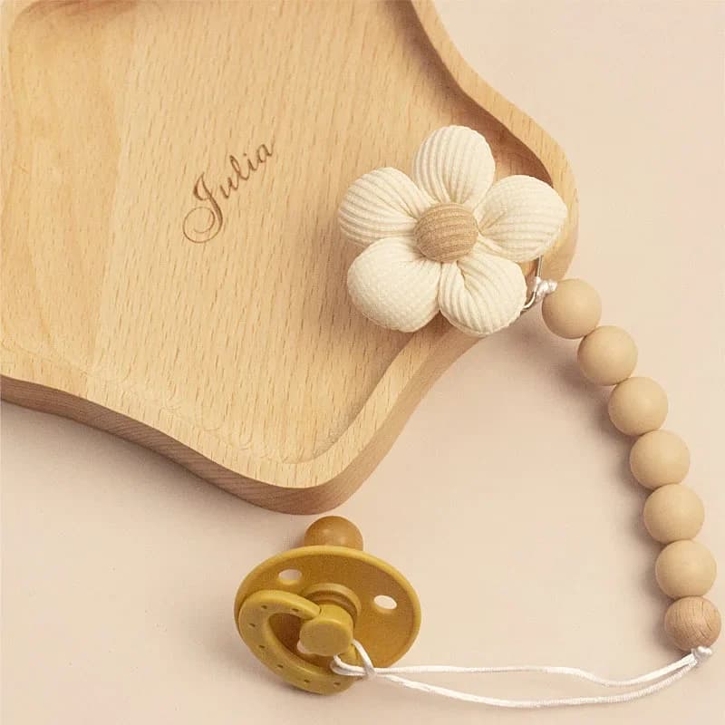 New Baby Silicone Fiore Catena per ciuccio Accessori per neonati Clip per ciuccio Catena per ciuccio Catena per prevenzione perdita di massaggiagengive