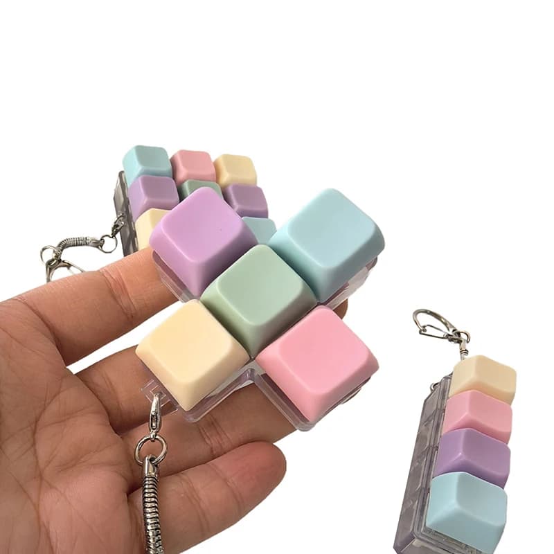 SI 1 pz nuovo Tester per tasti meccanici da 1/4/5/9 tasti, Tappetino per tasti, Portachiavi, Giocattolo portachiavi per tastiera, Giocattolo con tappetini per tasti da dito