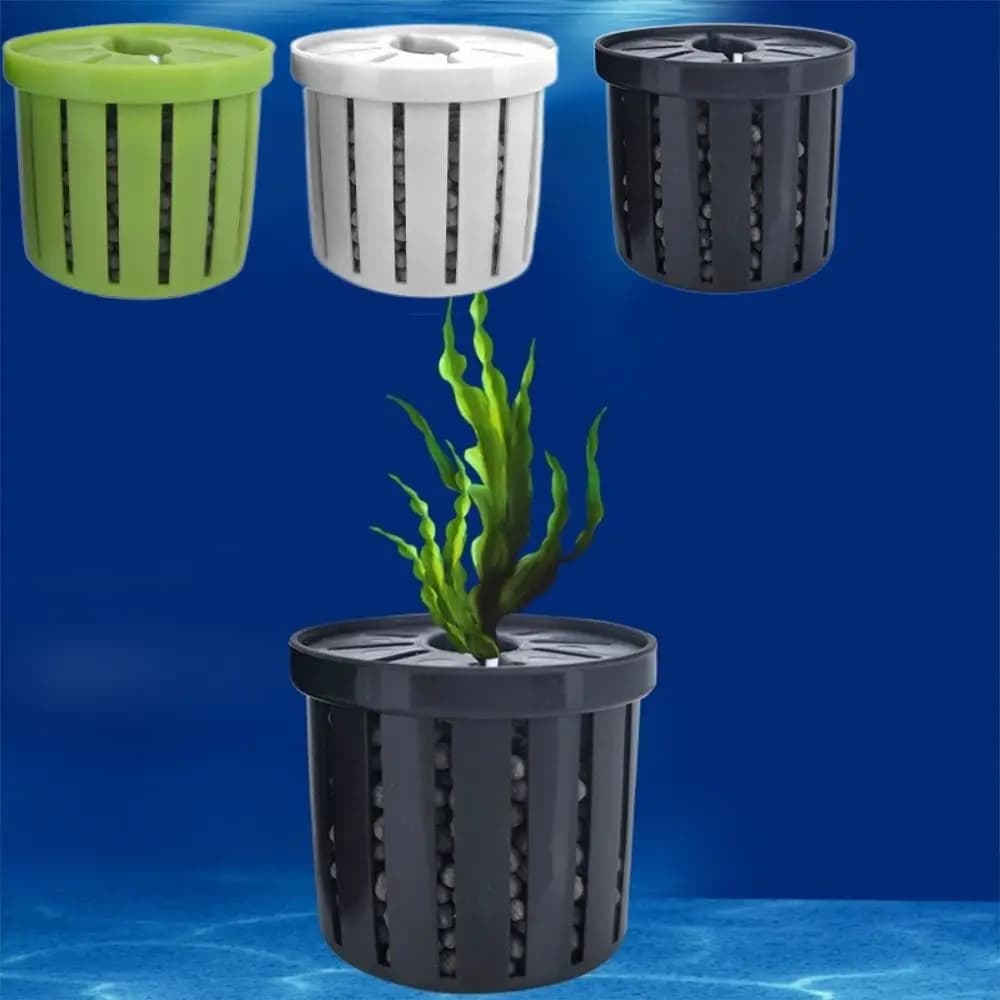 4PCS Water Plant Stand Fish Tank Hydroponic Planting Basket Planted Tank Glass Pot Hanging Aquarium Plant Holder