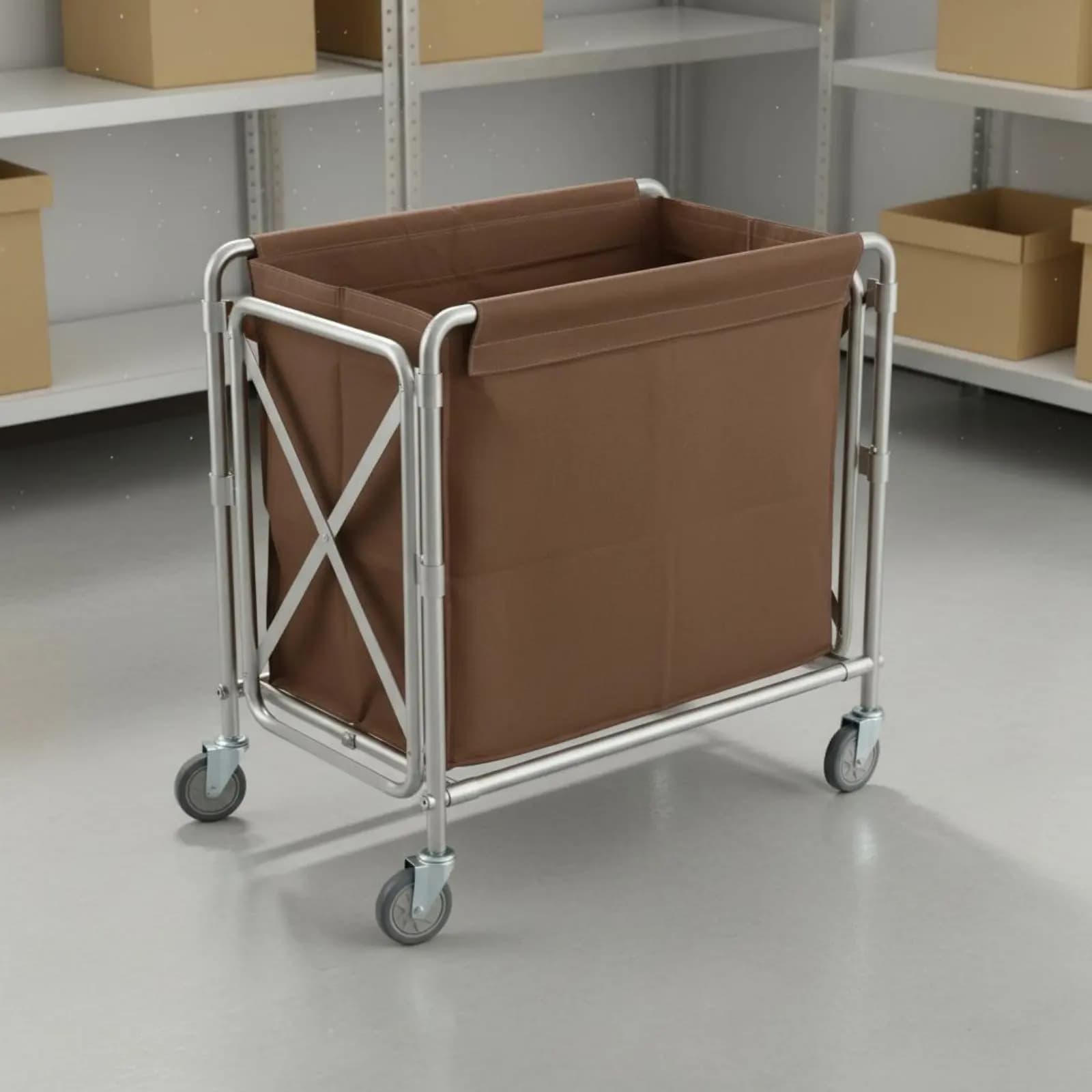 Carrello Pieghevole in Lino con Borsa Rimovibile, Cesto Portabiancheria con Ruote, Robusto, per Uso Domestico e Commerciale, con Ruote Silenziose