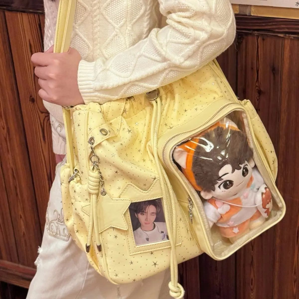 Nuova Borsa Ulzzang Ita per Ragazze, Dolce e Carina, Zaino con Coulisse Y2K, Borsa alla Moda per Bambole, Borsa a Tracolla Trendy