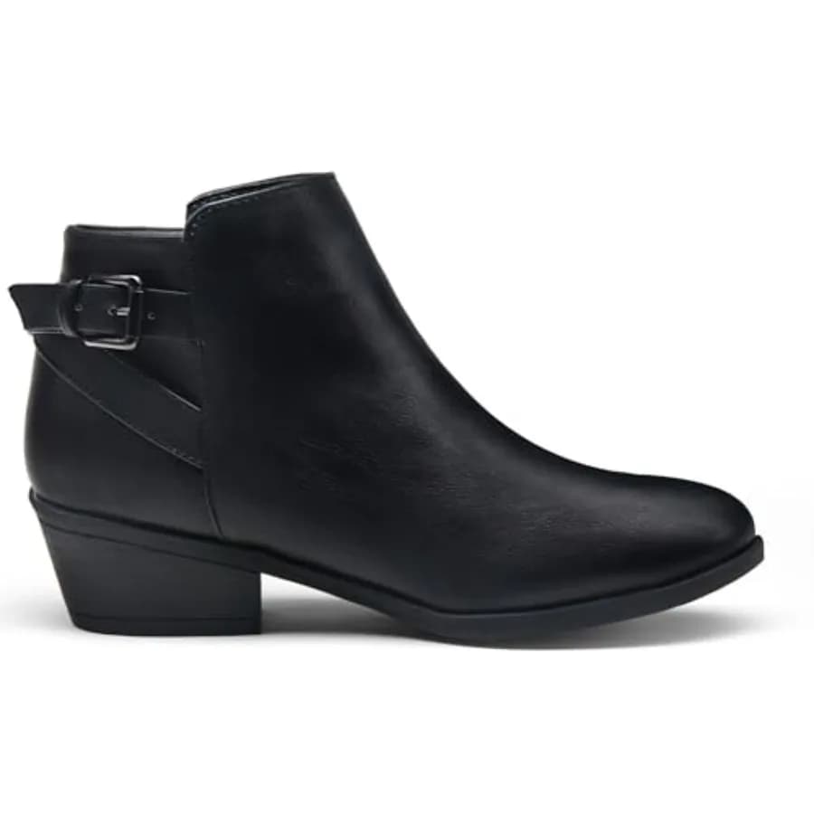 Stivaletti da Donna con Tacco Basso, Stile Western con Ritagli e Perforazioni