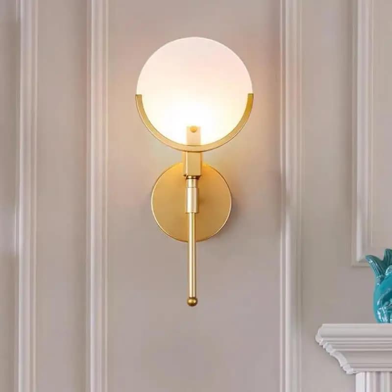 Lampada da parete in rame antico per apparecchio di illuminazione per progetti di hotel Camera da letto Bagno arredamento specchio applique da parete a led E14 luce notturna lunare
