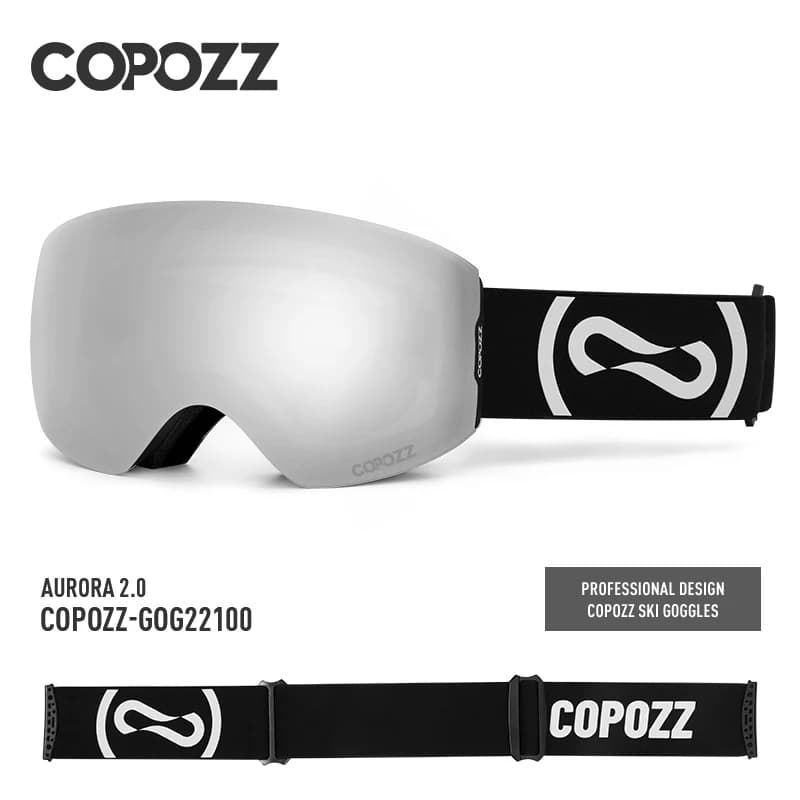 COPOZZ Occhiali da sci professionali magnetici Protezione UV400 Occhiali da sci antiappannamento per uomo Donna Occhiali da snowboard con lenti a cambio rapido