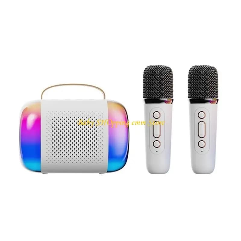 Macchina da karaoke da 23 GD per bambini con doppi microfoni e luci da festa a LED perfette per ragazzi e ragazze a casa KTV