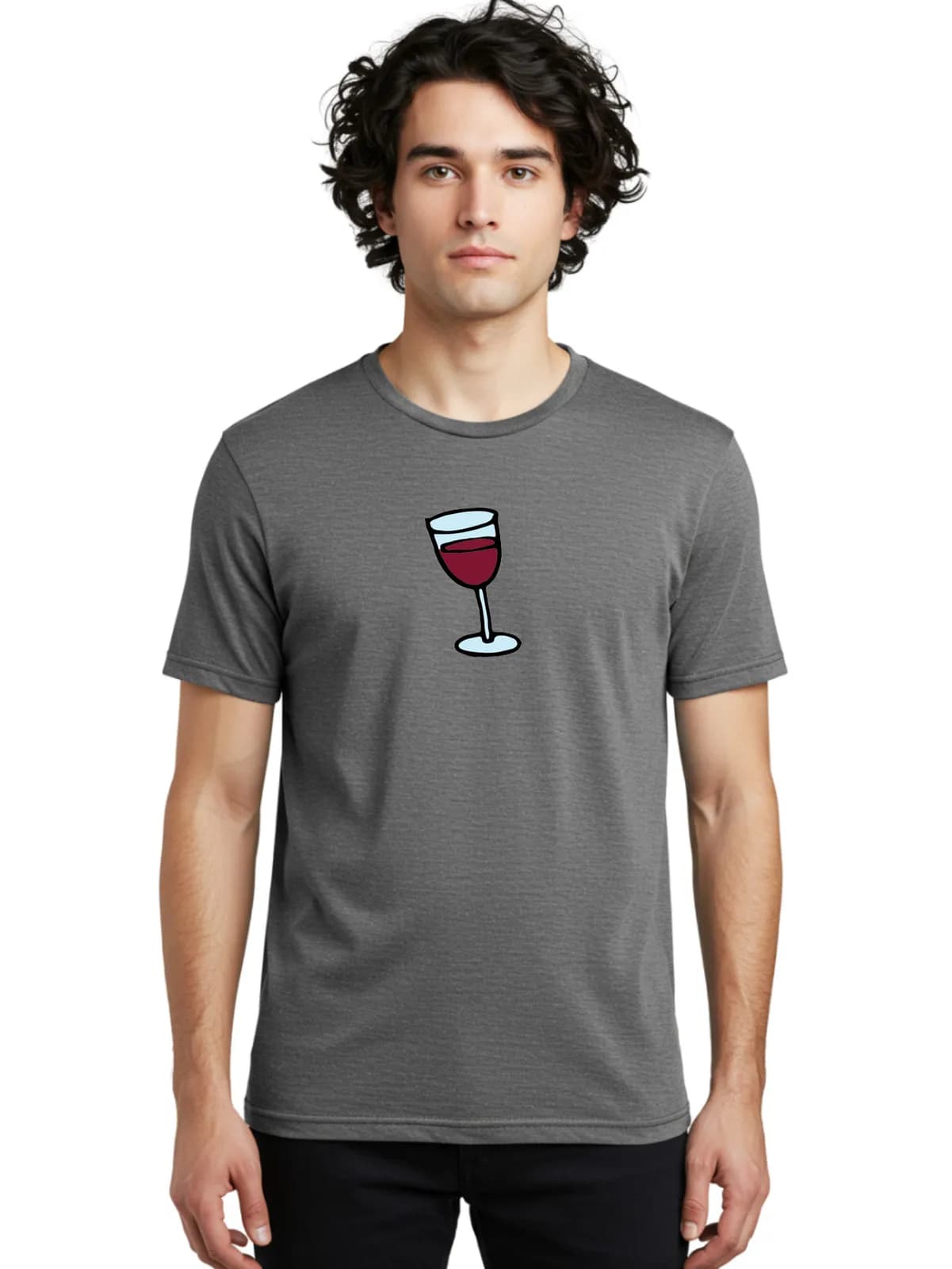 T-shirt grafica da uomo Wine-Glass, 100% cotone, abbigliamento estivo casual