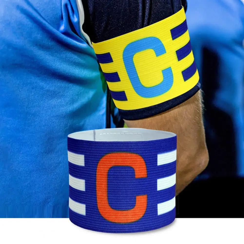 Captain C Armband Adjustable Unisex Adults Teens Football Soccer Training Team Captain Arm Band Elastic Strap Sports Accessories