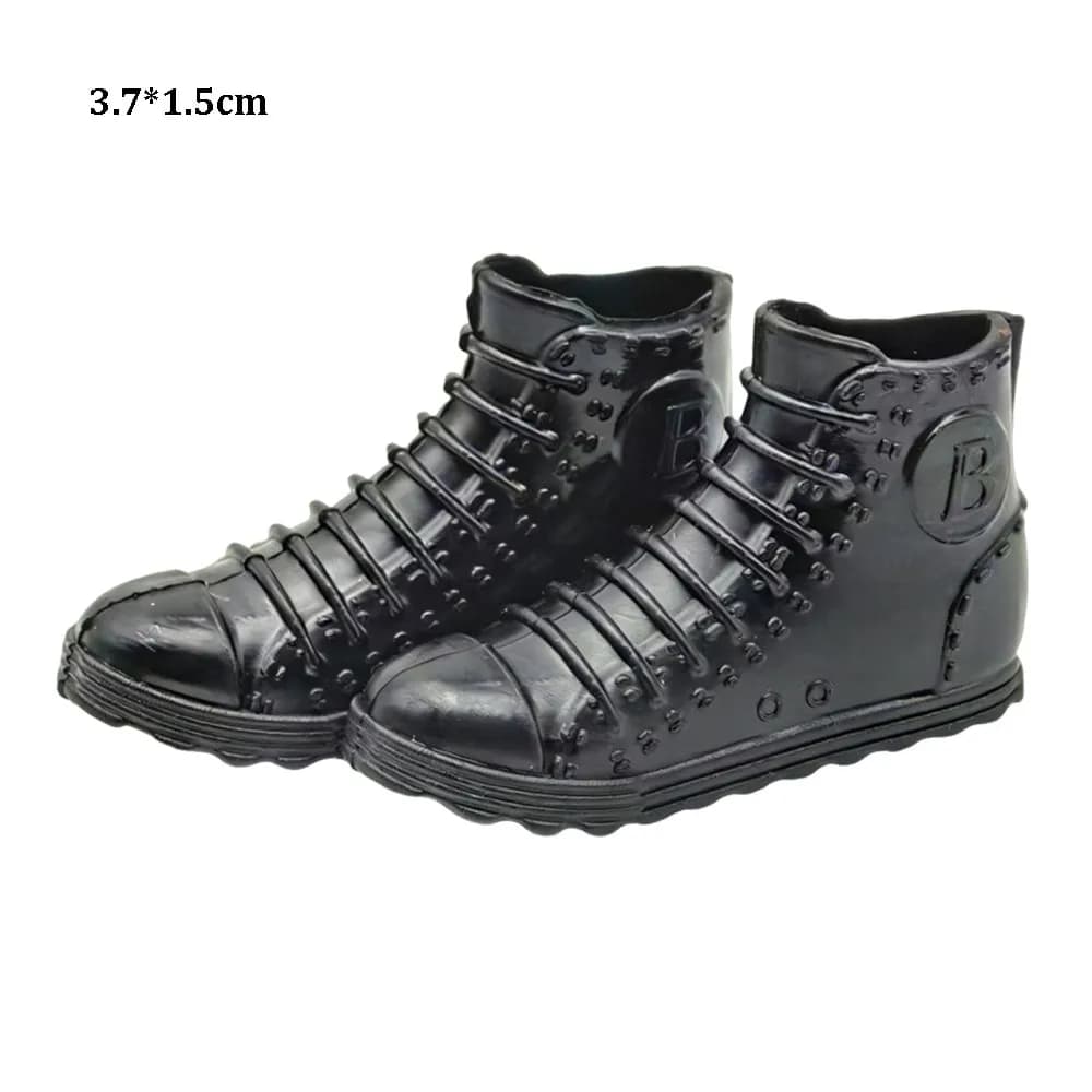 1Pair High Quality Fashion 1/6 Shoes Plastic Multistyles Male Boots Shoes Clothes Accessories Fit Foot Length 2cm Dolls