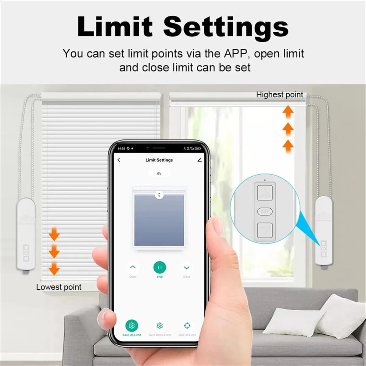 A77K Tuya ZigBee Smart Electric Curtain Motor Chain Roller Blinds Pull Bead Curtain Control System for Alexa Yandex EU Plug