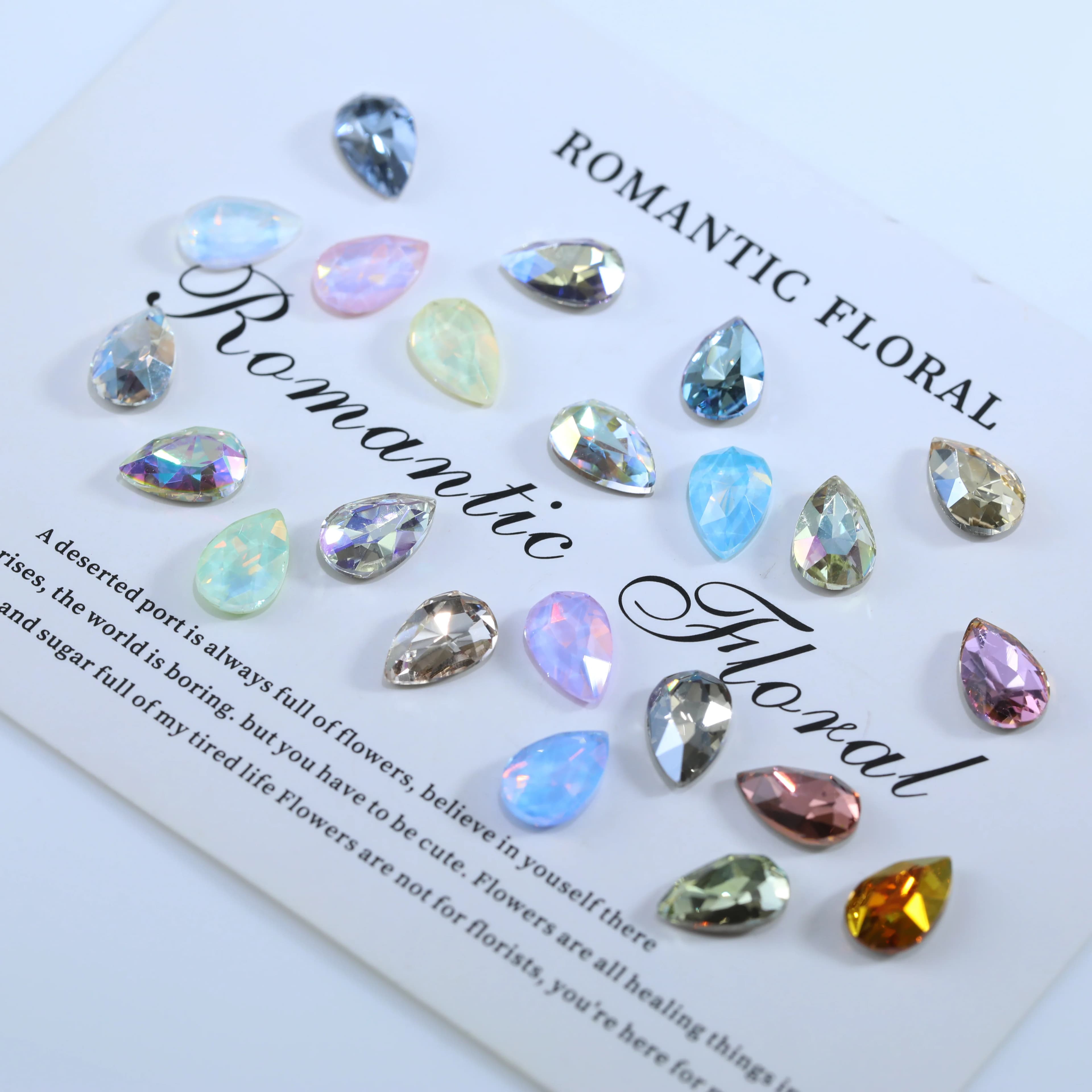Sparkling Crystal Drop Flat Back Bevel Edge Rhinestones Plus For Nail Art Bags Wedding Dress DIY Accessories Handcraft Supplies