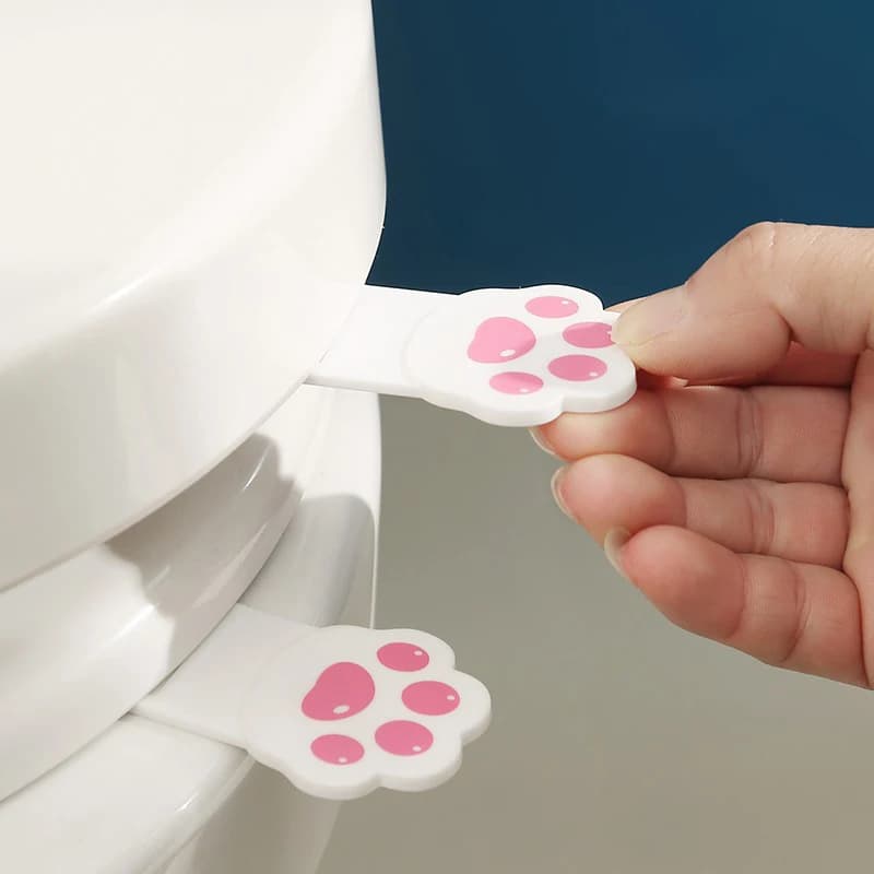 Simpatico cartone animato coperchio del water sollevatore creativo gatto forma artiglio maniglia del water plastica conveniente apriscatole a conchiglia bagno fornitura domestica