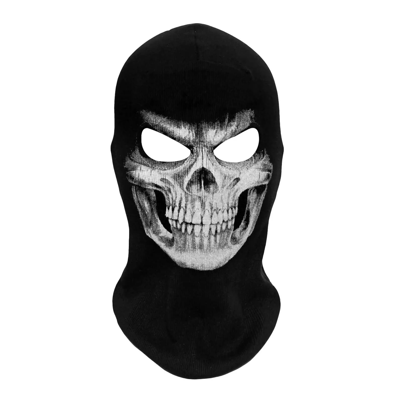 Passamontagna Moto Skull Print Moto Full Face Mask antivento sci Head Neck Warmer ciclismo Biker Hood Men Helmet Liner